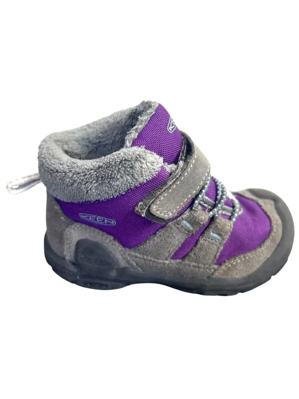KEEN Knotch Chukka Toddler 7 Winter Boots Purple Gray Insulated Suede Outdoor